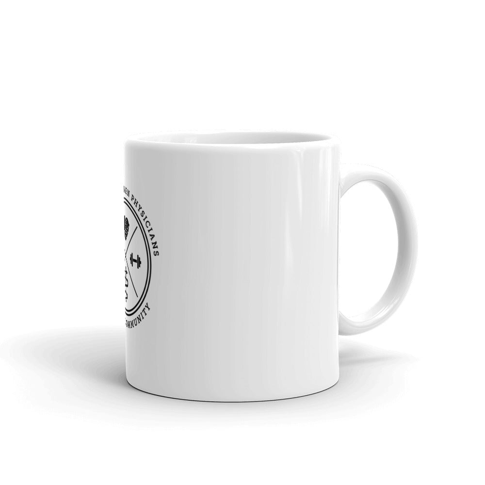 White glossy mug